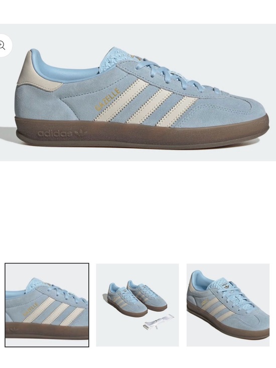 adidas Shoes - adidas Gazelle Suede Sneakers - Light Blue / Cream